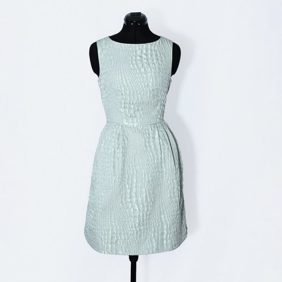 Ted Baker London Dresses & Skirts - Ted Baker Mint Crocodile Bateau Pleated Dress w Pockets